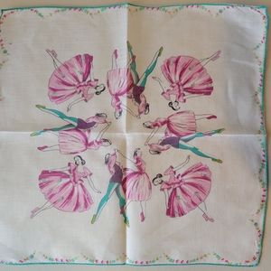 Ballerina Hankie ~ Handkerchief ~ Vintage ~ MCM ~ Pretty!